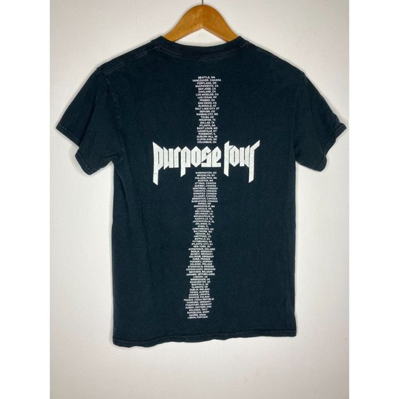 Justin Bieber Purpose Adult Small Distressed Tour T-Shirt - Picture 6 of 7